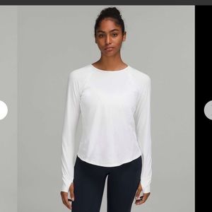 NWT Lululemon Lightweight Stretch Running Long Sleeve Shirt, white, size 6